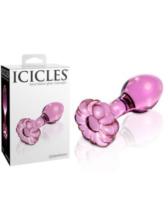 Gode anal en verre rose Icicles No 48