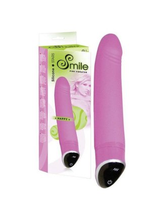 Vibromasseur Smile Happy rose en silicone - 7 vitesses